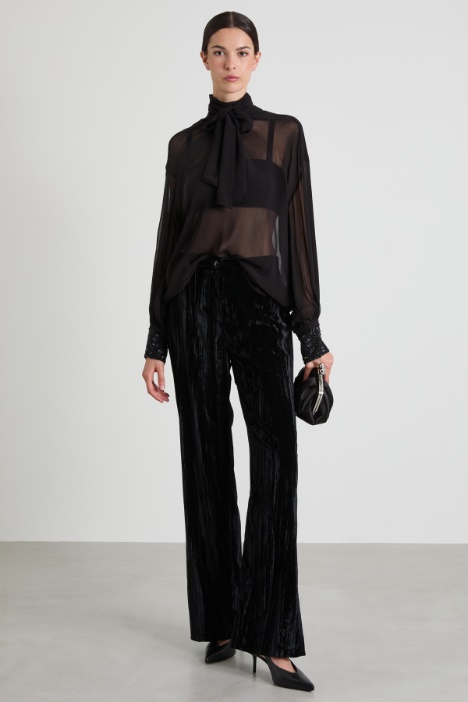 Relaxed fit velvet trousers Intrend