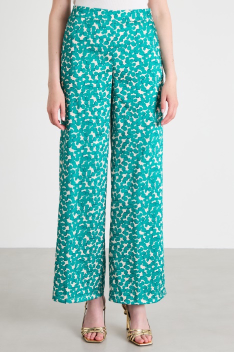 Pantaloni in twill a fantasia