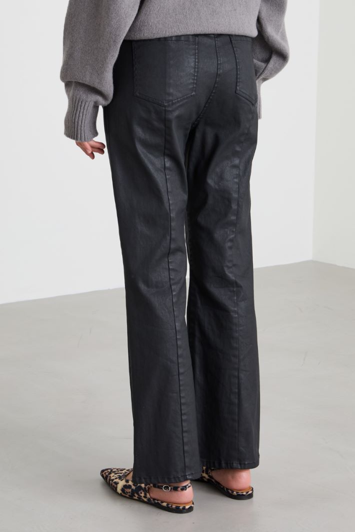 Cotton flared trousers Intrend - 3