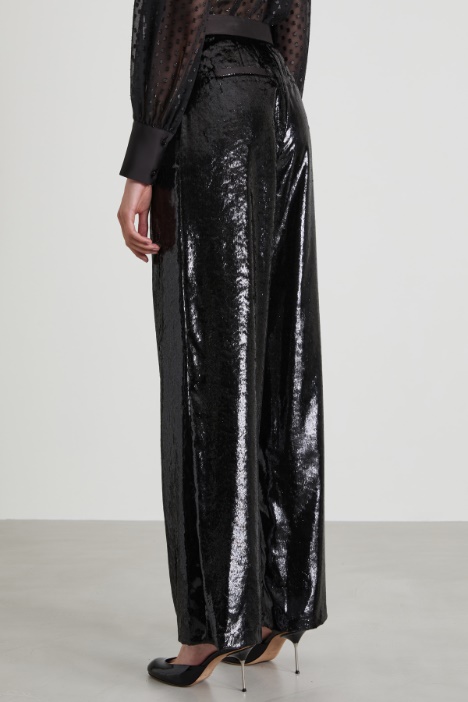 Pantaloni effetto laminato