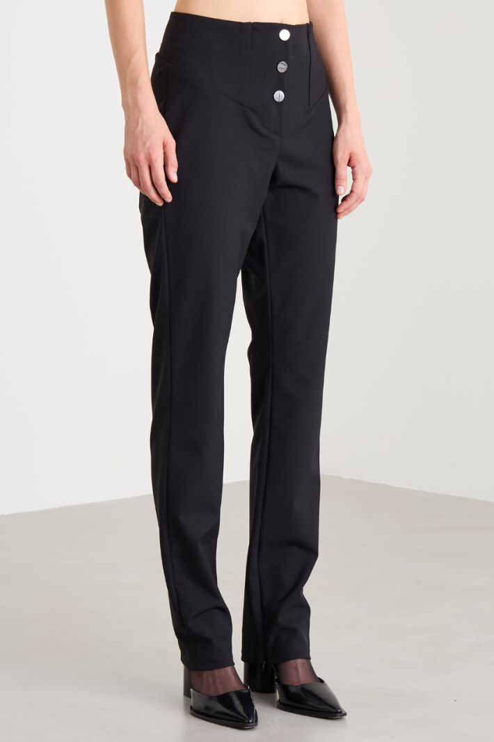 Slim techno fabric trousers Intrend - 2