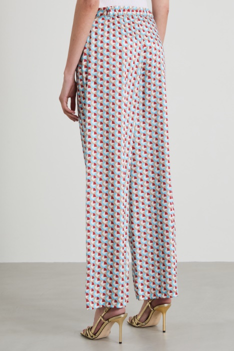 Pantaloni in twill a fantasia
