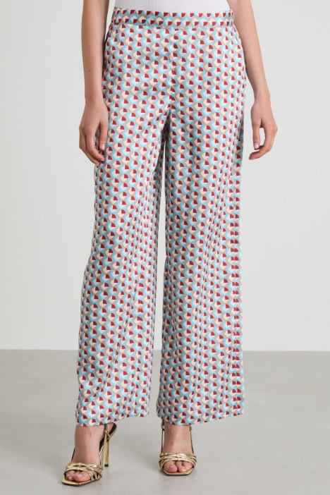 Pantaloni in twill a fantasia