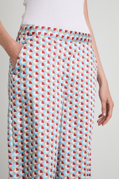 Pantaloni in twill a fantasia