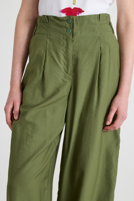 Pantaloni ampi in twill