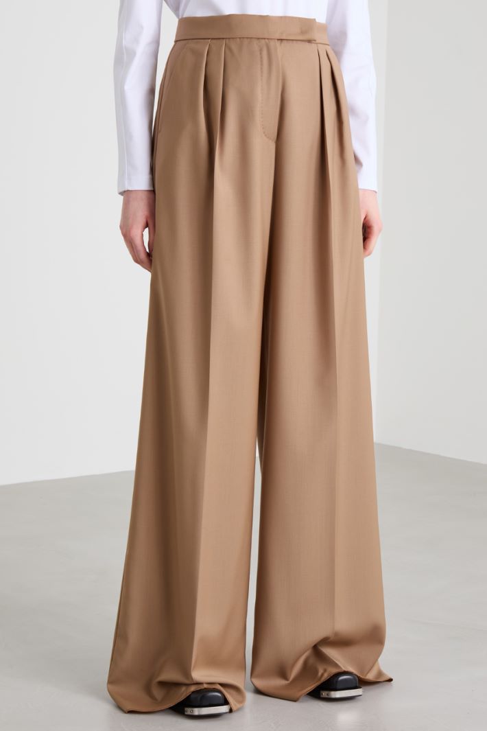 Pantaloni ampi in lana Intrend - 2