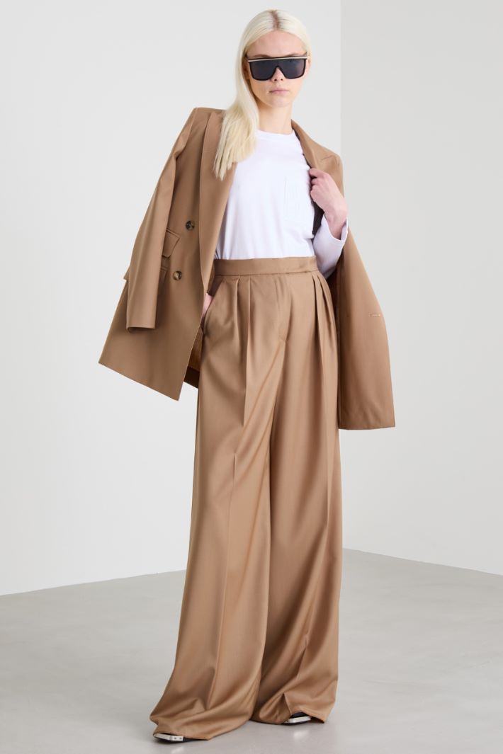 Pantaloni ampi in lana Intrend