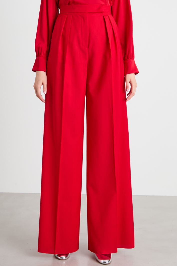 Pantaloni ampi in lana Intrend - 2