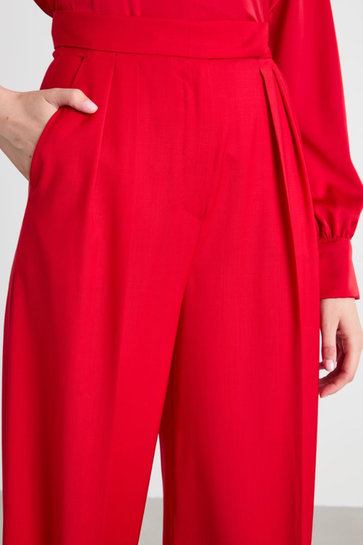 Pantaloni ampi in lana Intrend - 4