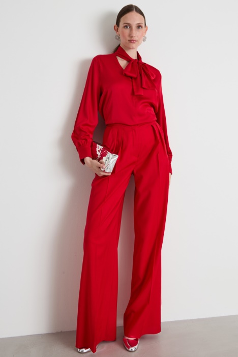 Pantaloni ampi in lana Intrend