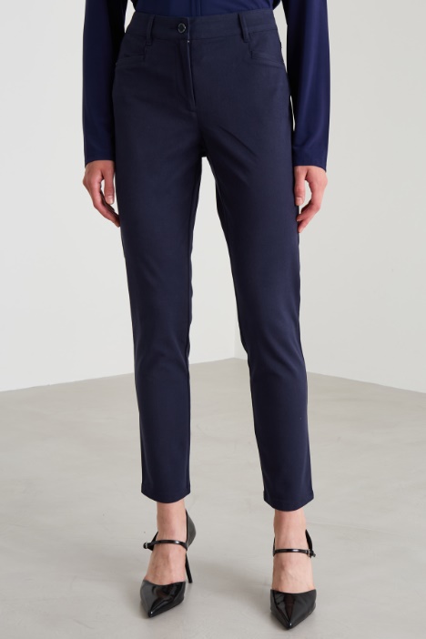 Pantaloni slim in cotone