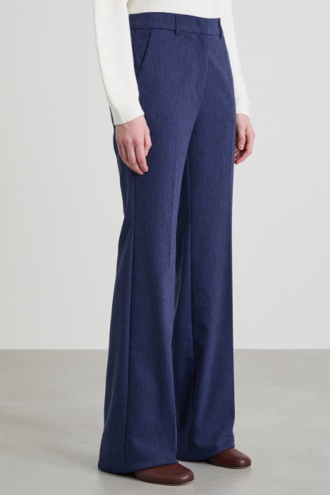 Pantaloni in gabardina effetto denim