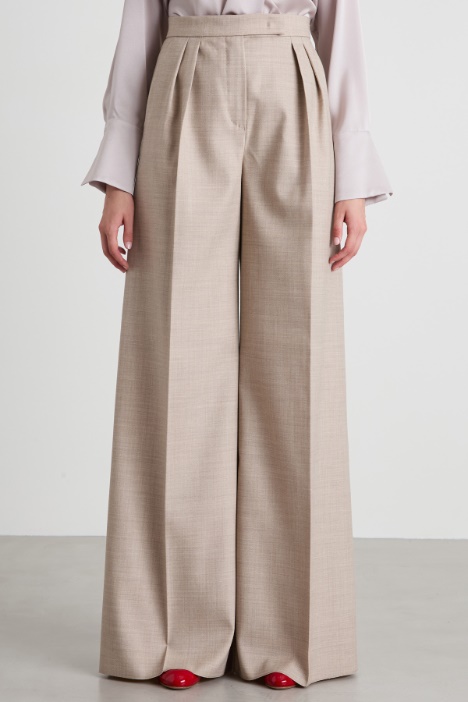 Pantaloni palazzo in lana