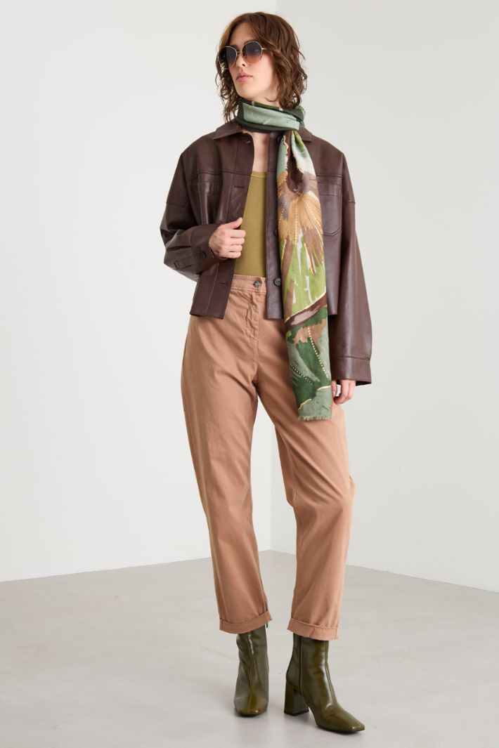 Straight cotton satin trousers Intrend