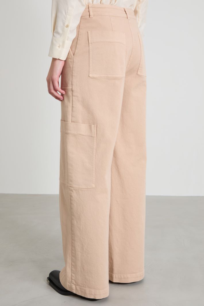 Pantaloni cargo in bull di cotone Intrend - 3