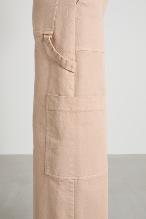 Pantaloni cargo in bull di cotone