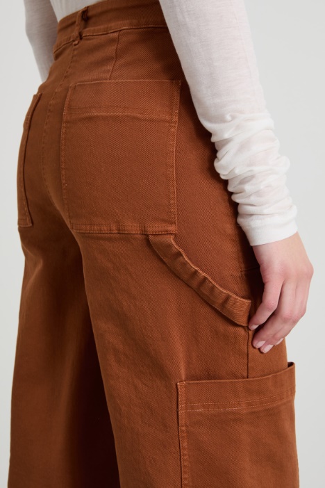 Pantaloni cargo in bull di cotone