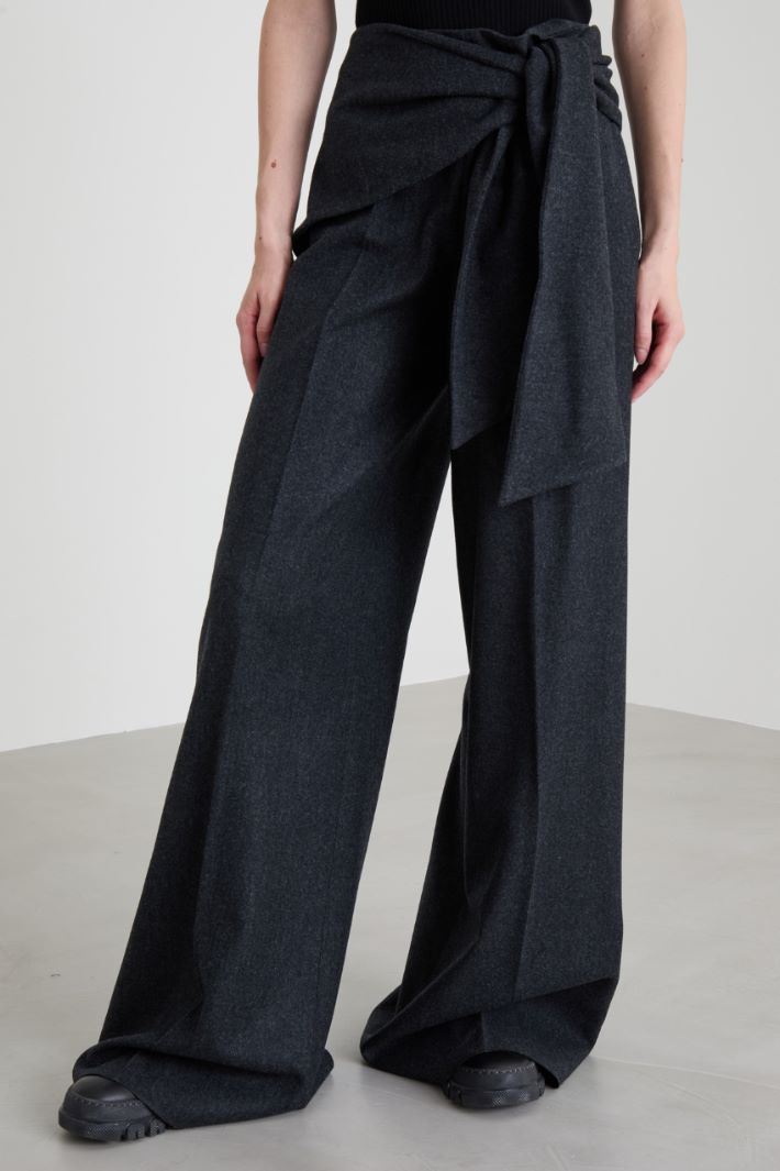 Wide-leg wool felt trousers Intrend - 2