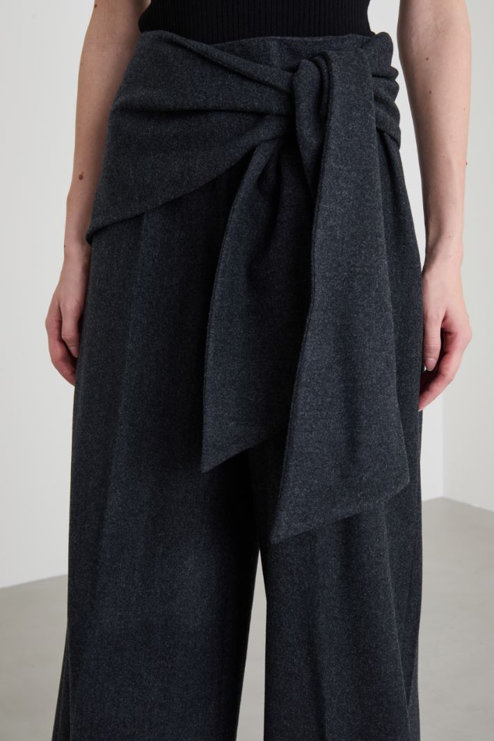 Wide-leg wool felt trousers Intrend - 4