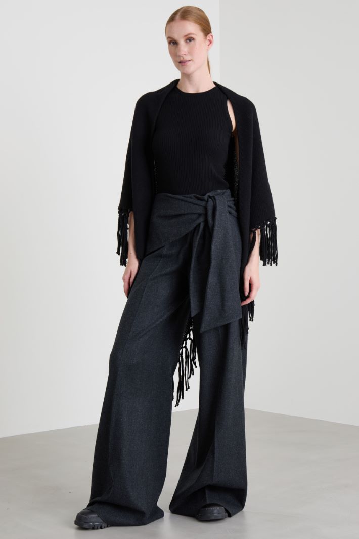 Wide-leg wool felt trousers Intrend