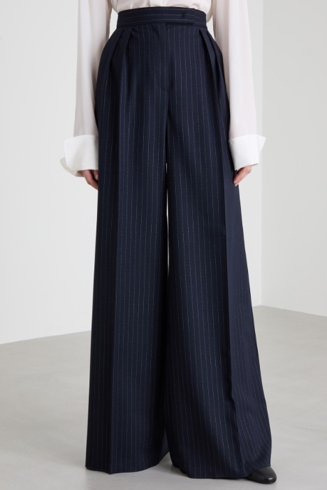 Pantaloni gessati con pinces