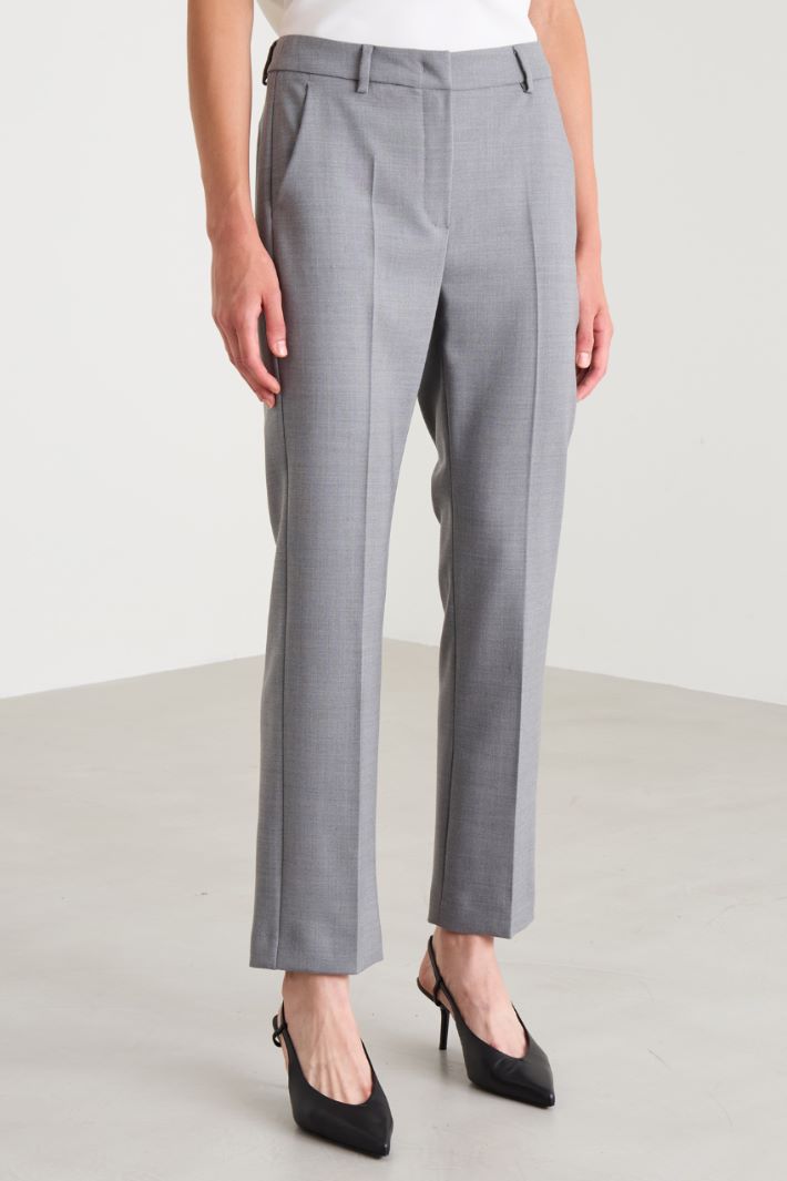 Pantaloni a sigaretta in lana
