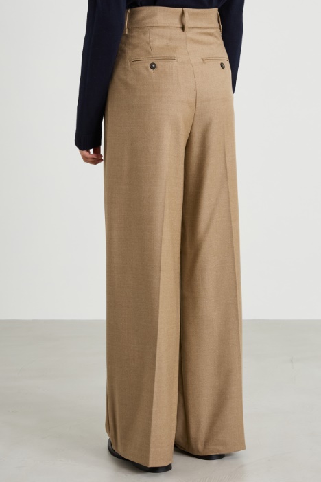 Pantaloni palazzo in flanella