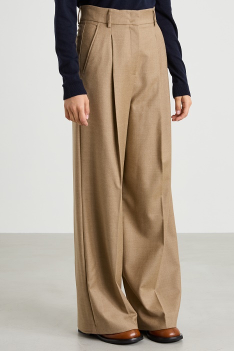 Pantaloni palazzo in flanella