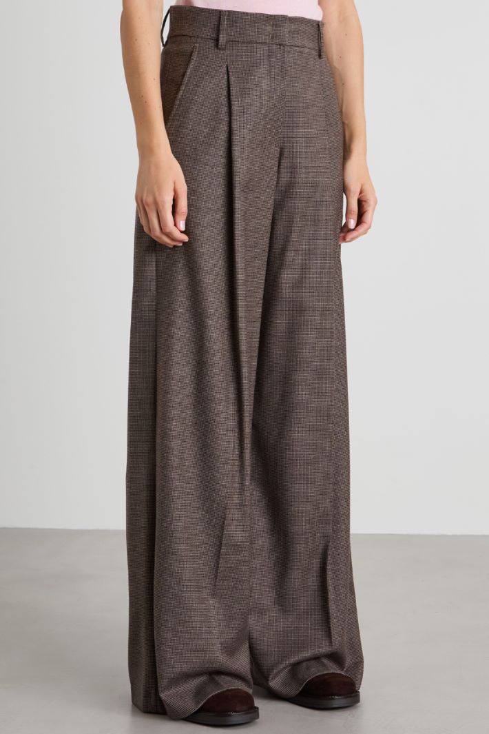 Pantaloni palazzo in flanella Intrend - 4