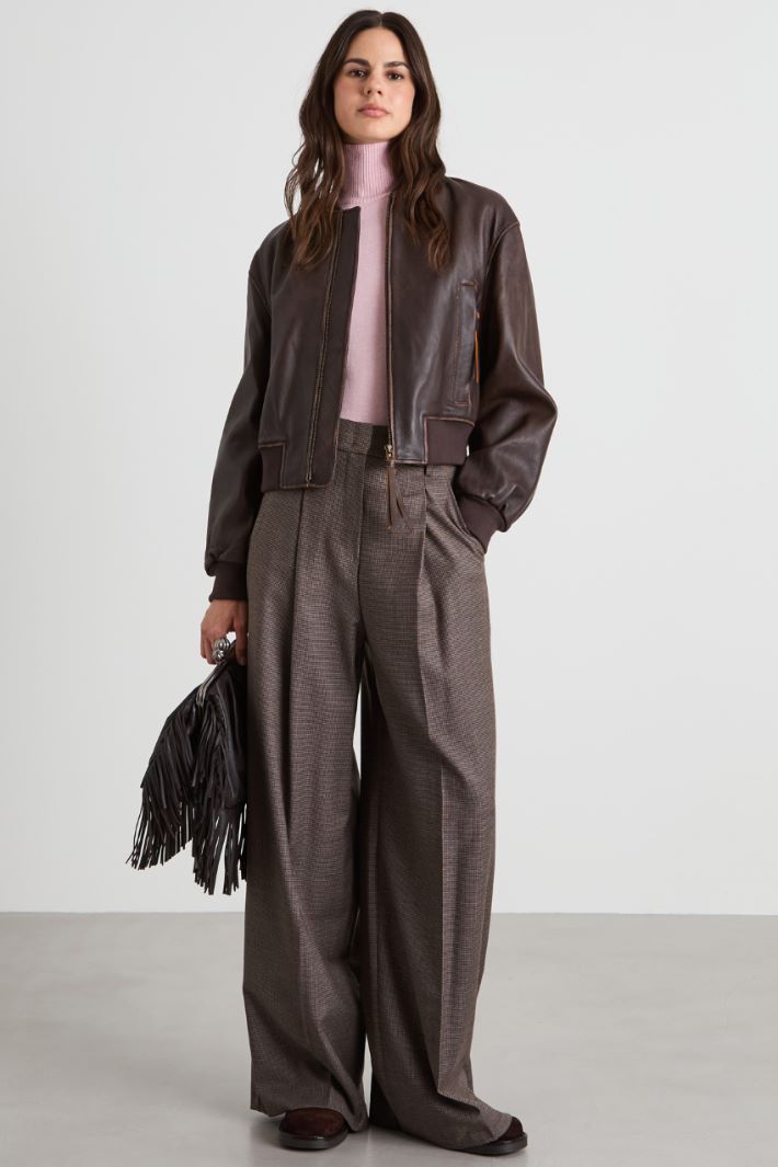 Pantaloni palazzo in flanella Intrend