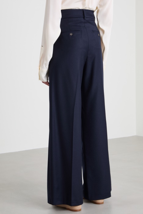 Pantaloni palazzo in flanella