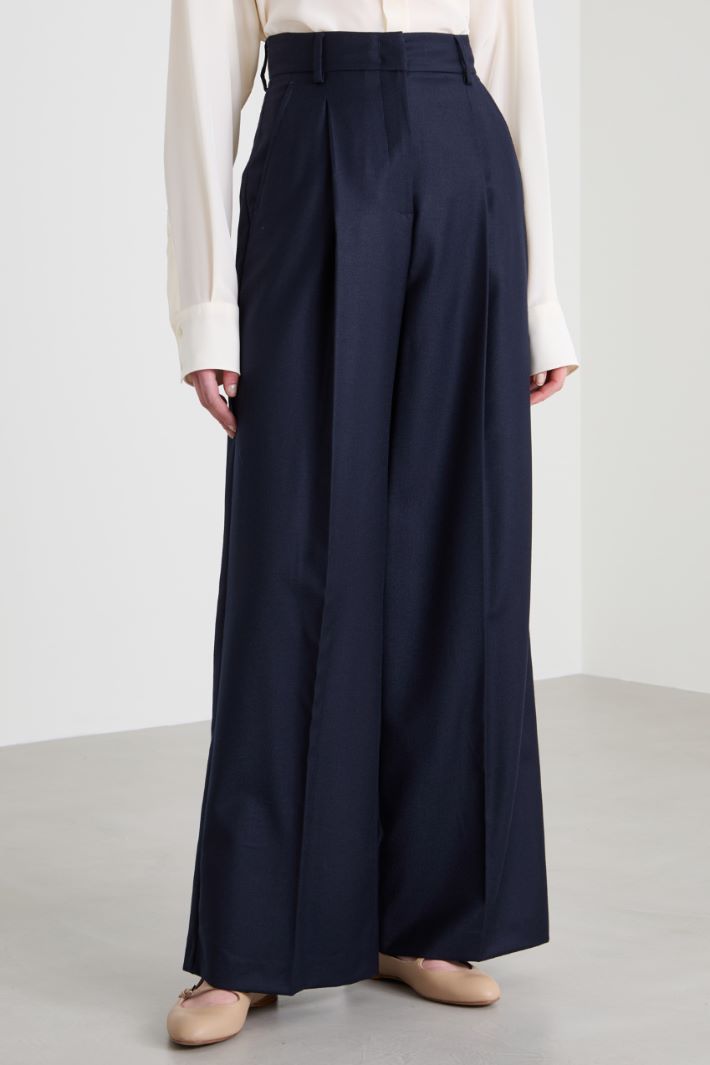 Flannel palazzo trousers Intrend - 4