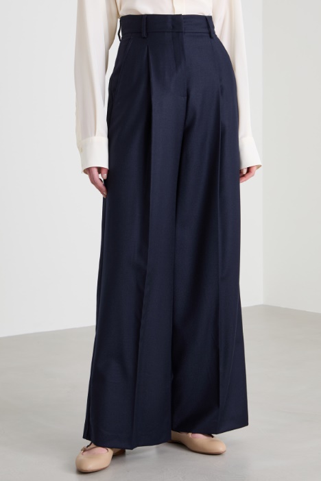 Pantaloni palazzo in flanella