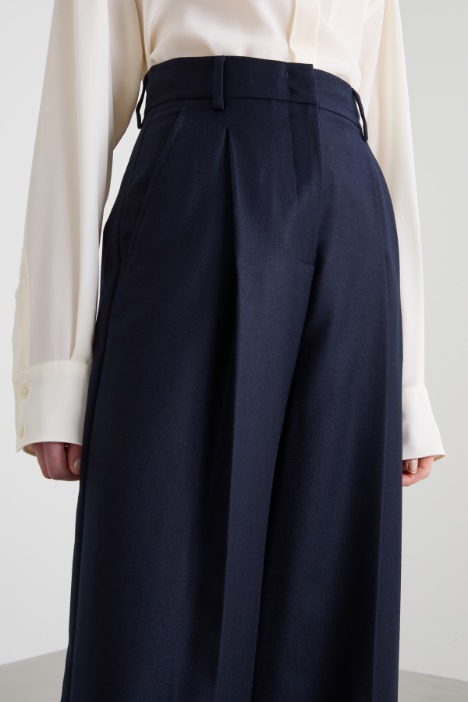 Pantaloni palazzo in flanella