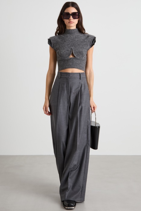 Pantaloni palazzo in flanella Intrend