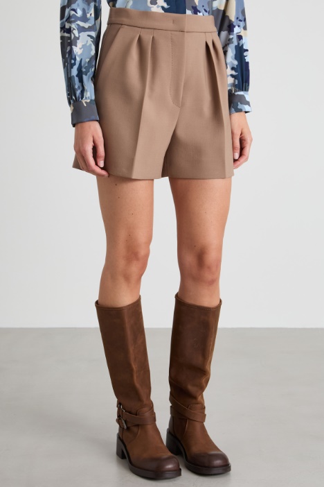 Shorts in crépe di lana