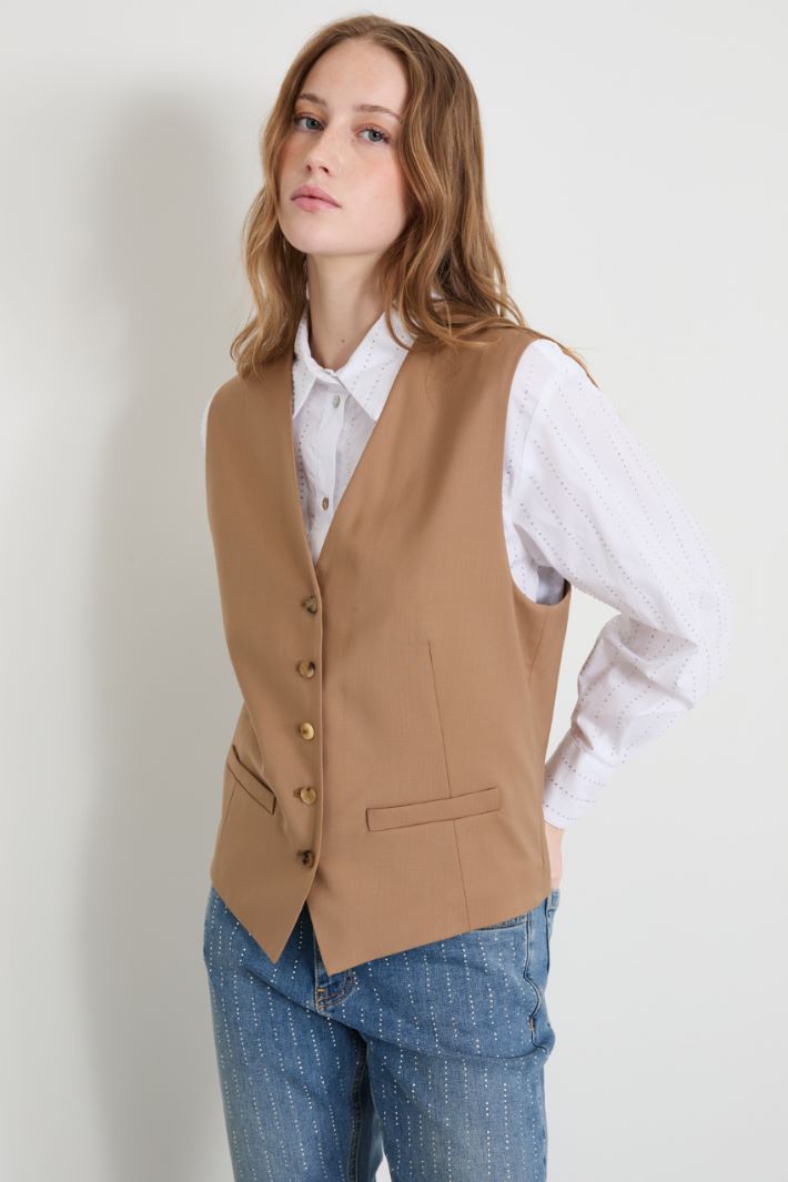 Gilet Lungo Con Frange E Rivetti Per Donna - Giacca Aperta Senza Maniche Stile Hippie Western Anni '70