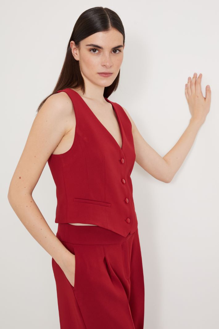Gilet slim in crépe