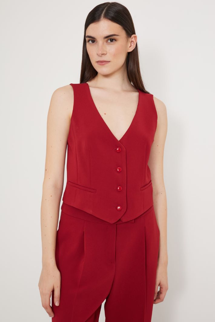 Gilet slim in crépe