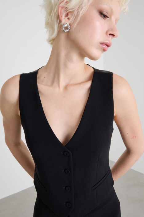 Gilet slim in crépe