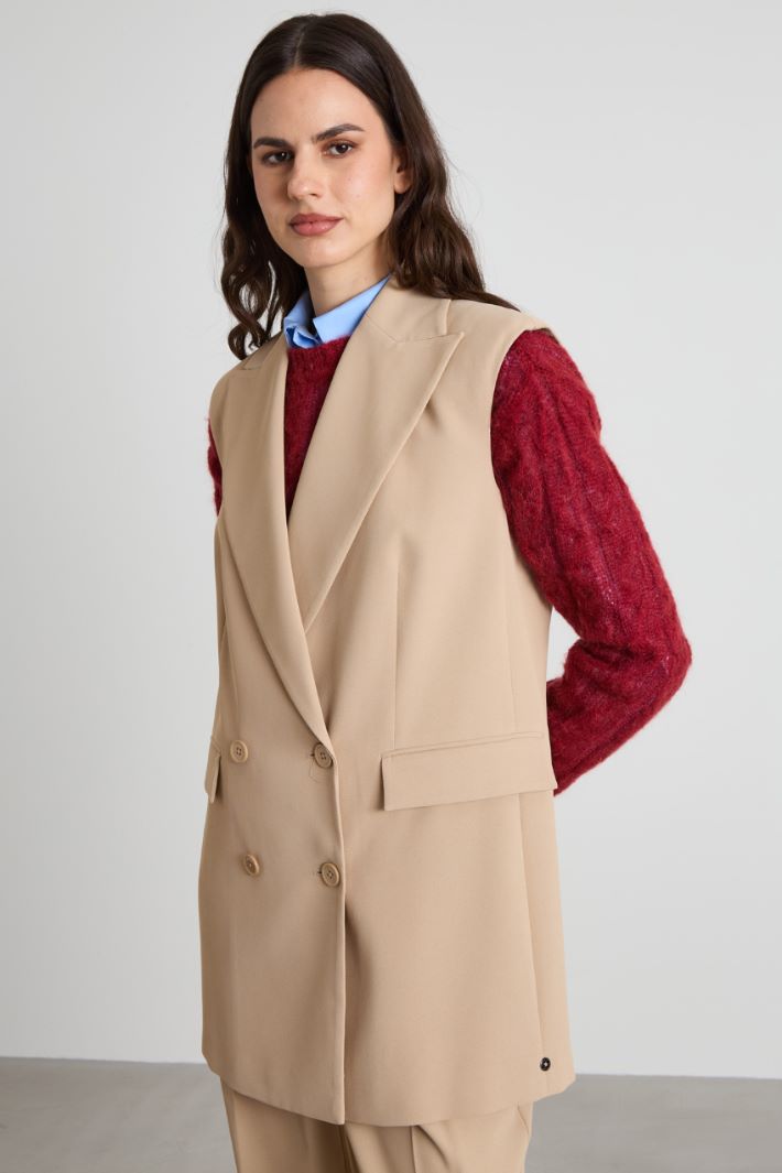 Gilet in twill fluido