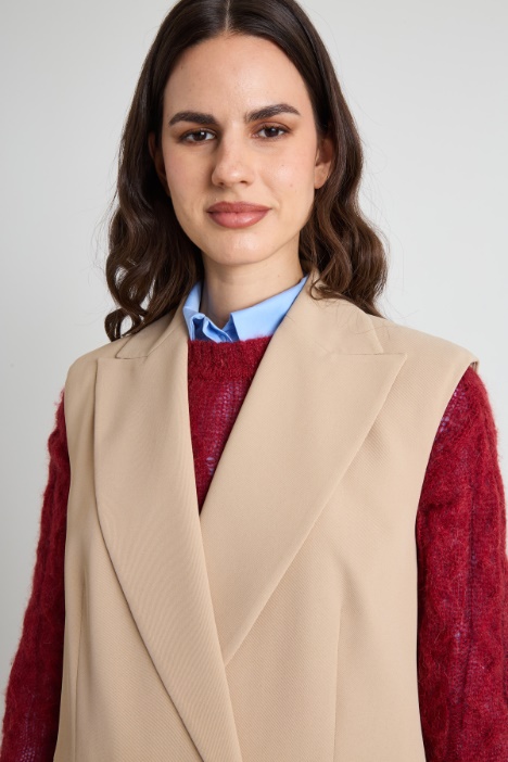 Gilet in twill fluido