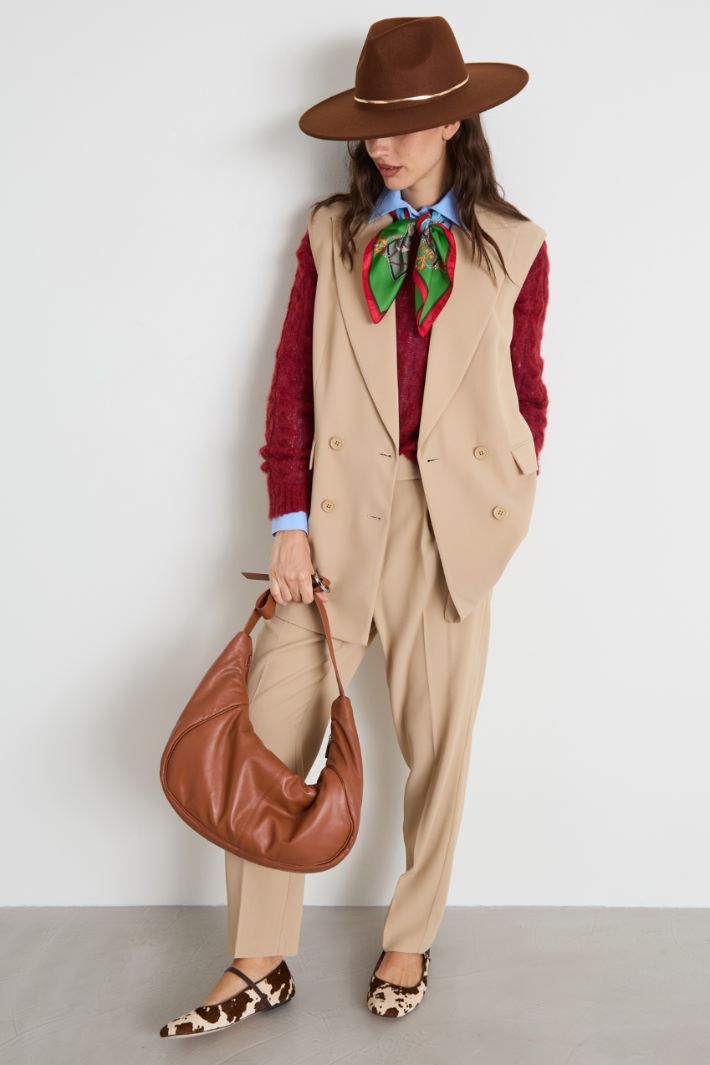 Gilet in twill fluido