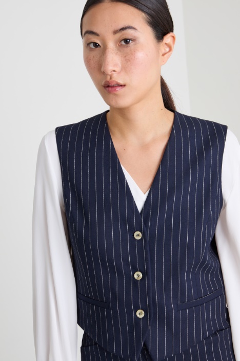 Gilet in tela e twill