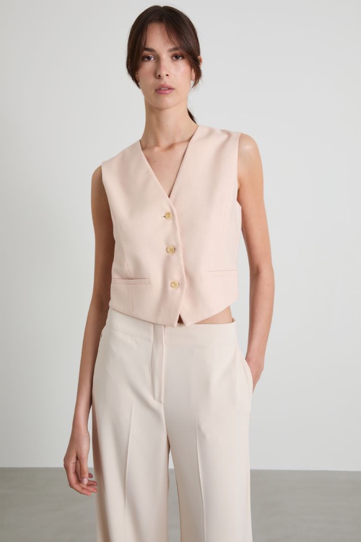 Gilet in tela e twill