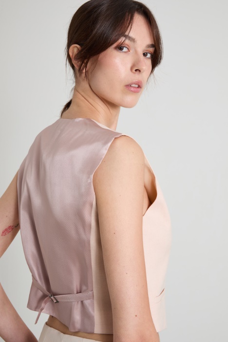 Gilet in tela e twill