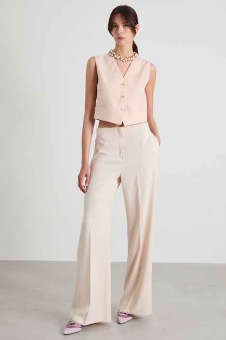 Canvas and twill gilet Intrend