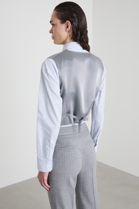 Gilet in tela e twill