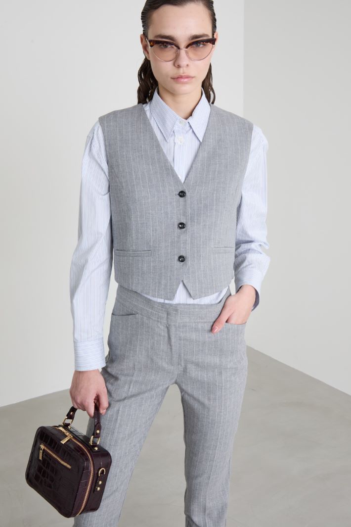 Gilet in tela e twill