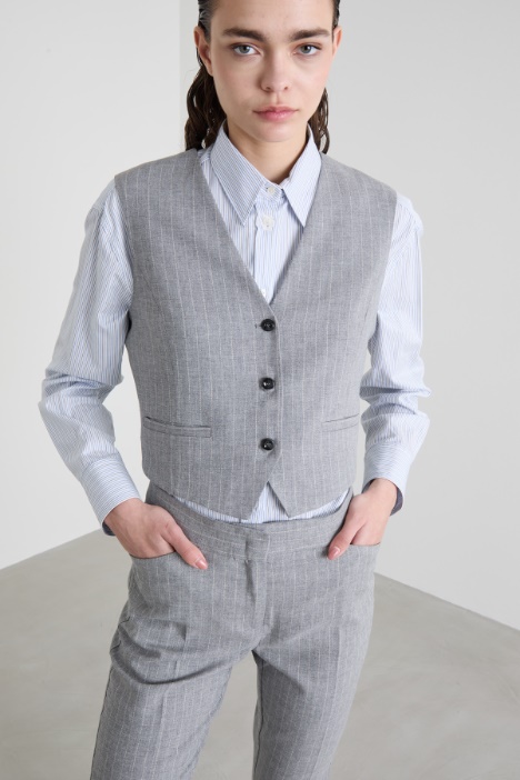 Gilet in tela e twill